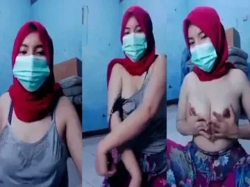 Hijab Merah Toket Diremes Live Memek Basah Banjir